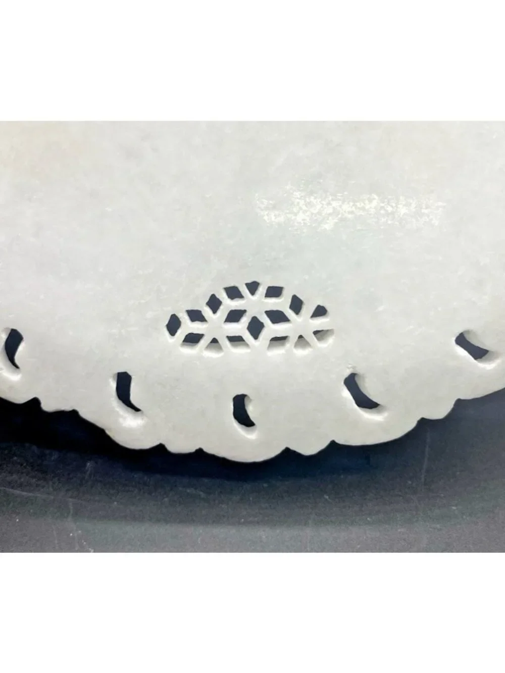 Inlaid Marble Plate Floral Stone Handmade Decor Boho Cottage 7 Inches
